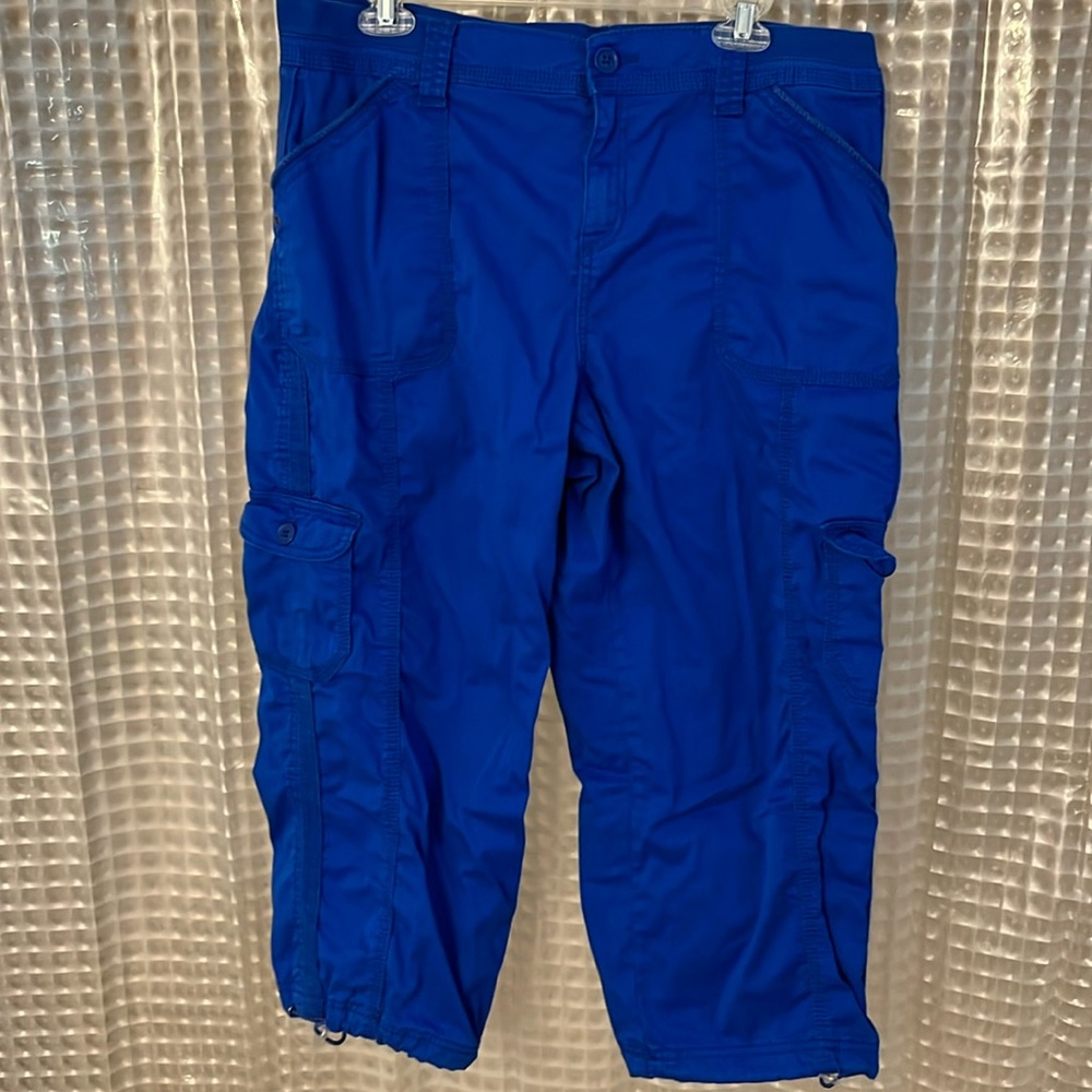 Royal blue cargo capris